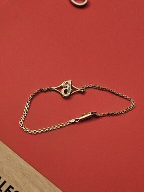 Gold Initial 'J' Monogram Bracelet - Elegant Women's Jewelry